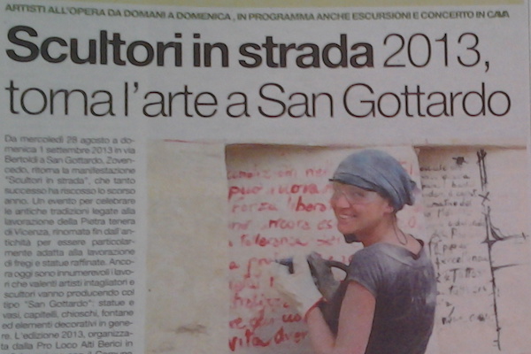 Il Giornale di Vicenza – Scultori in strada 2013-Torna l’arte a San Gottardo