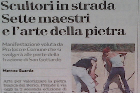 Il giornale di Vicenza – Scultori in strada: Sette maestri e l’arte della pietra